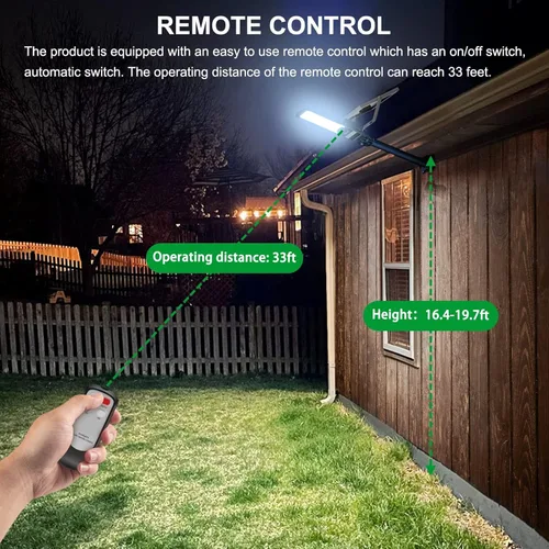 Vista 4 de Engrepo Solar Street Lights Outdoor, 15000lm IP67 Waterproof Flood Light with Remote Control Mounting Bracket, Dusk to Dawn Security Led Flood Light