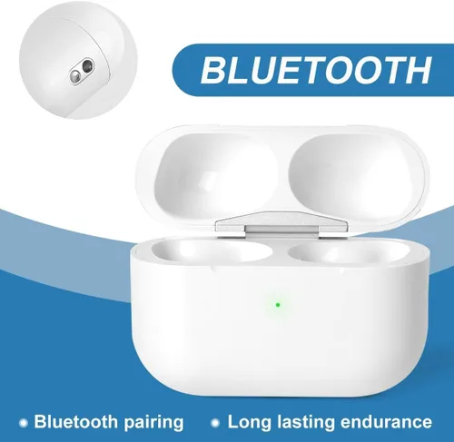 Vista 5 de Funda de carga inalámbrica de repuesto compatible con AirPods Pro de 1ª y 2ª generación, (USB-C) (auriculares no incluidos) (blanco)