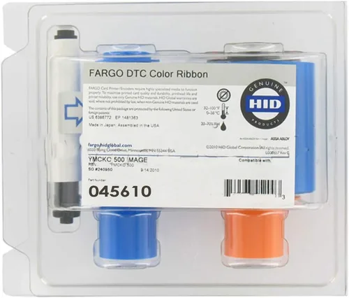 Cinta de color original Fargo YMCKO #45610 para impresora Fargo DTC1500