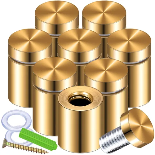 Vista 10 de Ferraycle 8 juegos de tornillos separadores de acero inoxidable para publicidad, soporte de montaje de hardware metálico para señalización, hardware