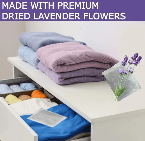 Vista 7 de Bolsitas de lavanda para secadora, aroma natural para equipaje, fragancia de armario y cajón, refresca la ropa hasta 5 ciclos, fragancia