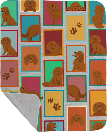 Vista 23 de Caroline's Treasures MLM1128LQB - Manta acolchada de Lots of Airedale Terrier de 50 x 60 pulgadas, con patrón de ilustraciones para cama, sofá