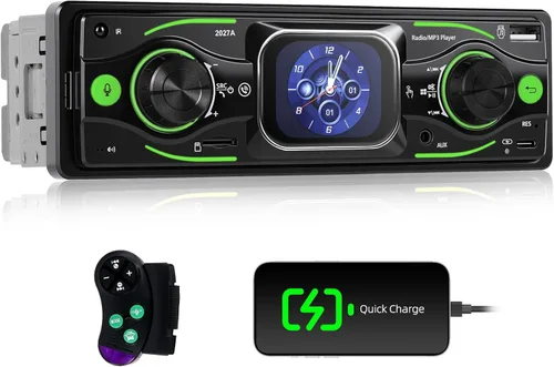 Vista 8 de Radio Estéreo Multimedia Bluetooth de Din Sencillo para Automóvil, Reproductor MP3 con USB/TF/AUX-in, FM, Pantalla LCD+Tarjeta SD de 64GB