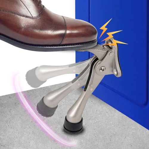 Vista 2 de Tope de puerta One Touch Kickdown, soporte de puerta, topes de puerta resistentes, parte inferior de la puerta, puntas de goma ajustables en altura