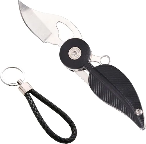 Vista 7 de Cuchillos de bolsillo y cuchillos plegables, juego pequeño de cuchillos de bolsillo, mini cuchillo de bolsillo para mujer, cuchillo EDC con cadena