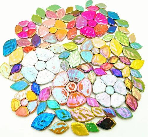 Vista 26 de Azulejos de mosaico de cerámica irregulares de color aleatorio de 1.1 lb, para hacer bricolaje, creativos, para platos de bricolaje, macetas