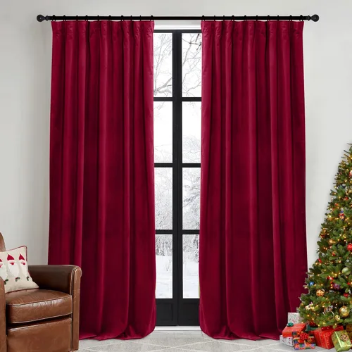 Vista 38 de RYB HOME Cortinas de terciopelo gris de 84 pulgadas – Cortinas opacas súper suaves, cortinas con aislamiento térmico, paneles de ventana que