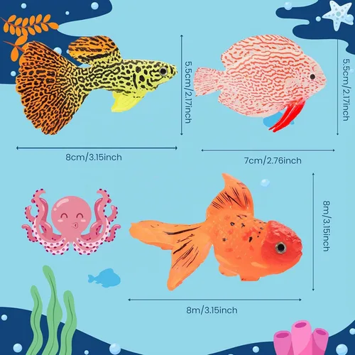 Vista 3 de gootrades 3 piezas de peces flotantes artificiales para decoración