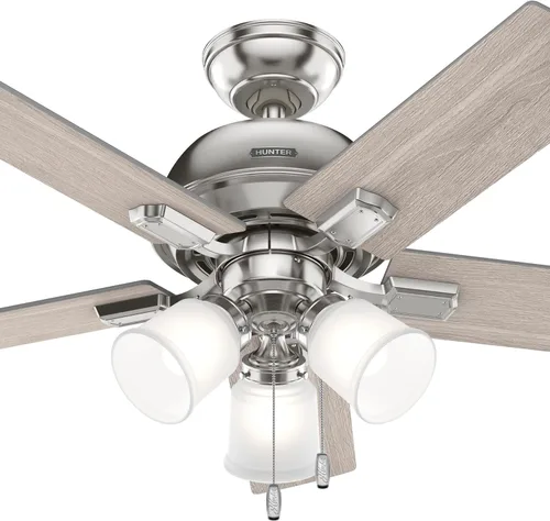 Vista 11 de Hunter Fan Company 51789 Crystal Peak - Ventilador de techo, níquel cepillado