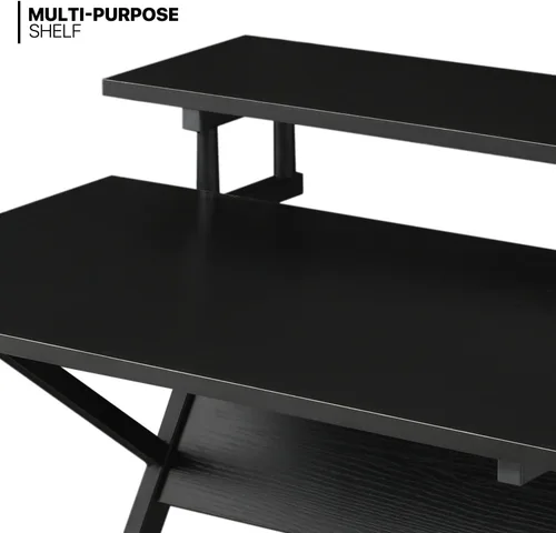 Vista 4 de Magshion Juego de escritorio y silla, silla de oficina ergonómica de malla con soporte lumbar y escritorio de computadora para computadora portátil