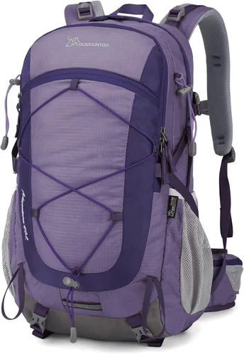 Vista 20 de MOUNTAINTOP Mochila de senderismo, mochila de viaje ligera de 18L/25L/40L con cubierta de lluvia para mochileros al aire libre, camping