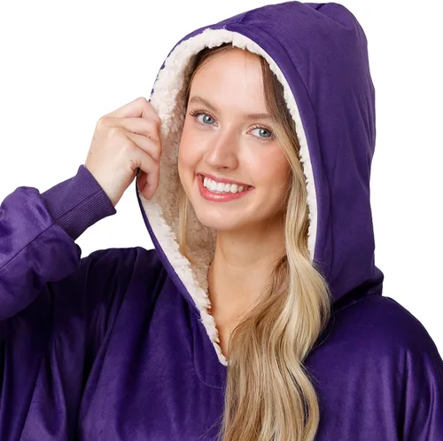 Vista 6 de FOCO Nfl Team Logo Reversible Oversized Sherpa Hoodie Sweatshirt Hoodeez