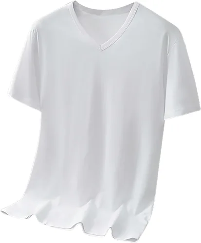 Vista 12 de Camisas grandes y altas para hombre, pesadas, cuello redondo, de algodón, que absorben la humedad, atlética, elástica, hipster