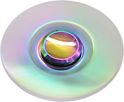 Vista 6 de Juguetes giratorios de metal con forma de arco iris, juguete giratorio de mano que puede girar de 1 a 3 minutos, reductor de estrés, rodamiento