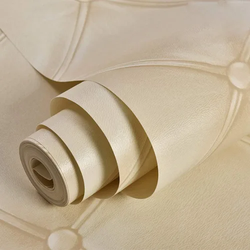 QIHANG - Papel pintado de imitación de piel suave con diseño de diamante para dormitorio, TV, hotel, fondo de pantalla, 1.73 pulgadas de ancho x