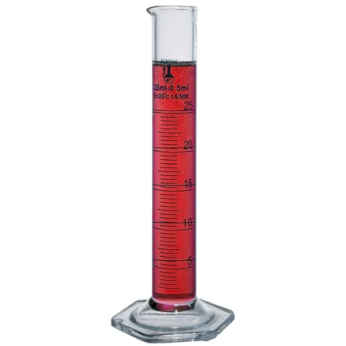 Vista 12 de Cilindro graduado de 5 ml, vidrio de borosilicato 3.3, escala métrica única, Clase B, Karter Scientific 233A2 (Individual)