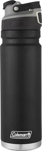 Vista 4 de Coleman Autoseal FreeFlow - Botella de agua de acero inoxidable, color negro, 24 onzas