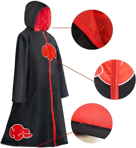 Vista 2 de Kicpot Capa de anime con capucha de animal con capucha para Halloween, Navidad, cosplay, disfraz unisex para adultos