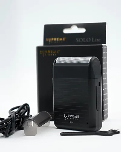 Vista 7 de Supreme Trimmer Solo Lite Afeitadora de Lámina para Hombres Maquinilla de Afeitar Eléctrica Recargable + 90 Min de Duración, Carga Rápida USB