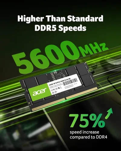 Vista 2 de Acer SD200 DDR5 Single RAM 16GB 5600 MT/s CL46 Memoria de computadora para portátil - BL.9BWWA.414