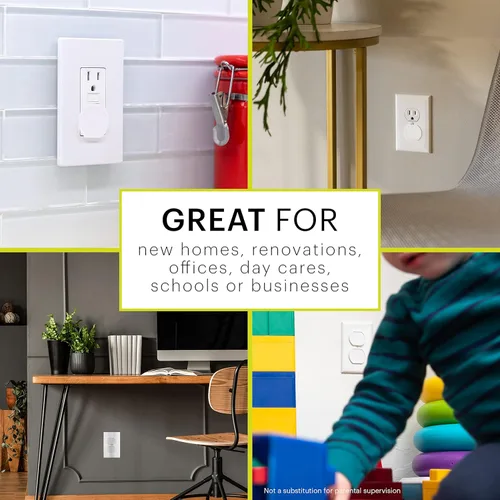 Vista 6 de Power Gear Cubiertas para enchufes a prueba de bebés, a prueba de niños, para enchufes eléctricos, fácil de instalar, cubiertas de enchufe de salida