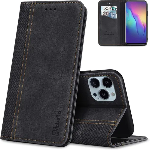 AKABEILA Funda para Nokia G11 Plus Premium PU Cuero Flip Wallet Case con Cierre Magnético Ranuras para Tarjetas Folio Teléfono Móvil Funda Negro