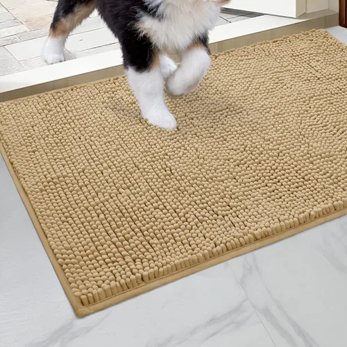 HOMEIDEAS Tapete para entrada interior, 32 x 20 pulgadas, felpilla altamente absorbente, lavable, antideslizante, tapete para puerta de bienvenida