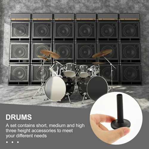 Vista 6 de SUPVOX 12 unids platillo reemplazo accesorios platillo soporte tambor manga para percusión conjunto piezas negro