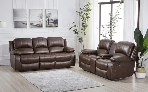 Vista 40 de Betsy Furniture 8018 - Juego de sillón reclinable de cuero reconstituido, para sala, sofá reclinable, sofá de dos piezas y sillón de cuero
