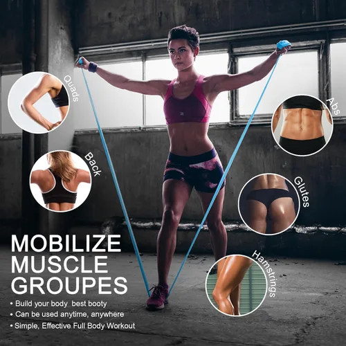 Vista 5 de 5 Pcs Professional Resistance Bands. Latex-Free, Elastic Band, Work Out Bands, Stretch Bands for Working Out Women or Men, Exercise Bands Set for