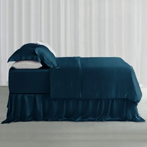 Vista 13 de Orose Juego de sábanas prémium de 25 momme 100% seda de morera, grado 6A, bolsillo profundo (negro, Queen)