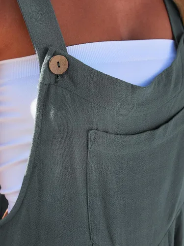 Vista 5 de AUTOMET Womens Overalls Wide Leg Jumpsuits Casual Bib Summer Rompers Jumpers Loose Sleeveless Straps With Pockets Outfits
