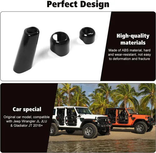 Vista 5 de RT-TCZ Cubierta de la perilla de la palanca de cambios, cubierta del freno de mano, modo de conducción, accesorios interiores decorativos para Jeep