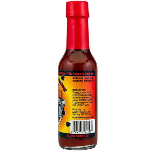 Vista 2 de Mad Dog 357 Salsa picante, hecha con 3 millones de extracto de pimienta Scoville, 357,000 Scoville, 5 onzas.