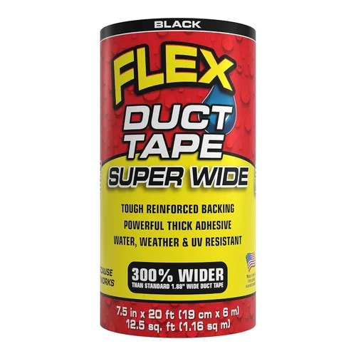 Vista 9 de Cinta adhesiva Flex Duct, súper ancha, 4.6 pulgadas x 20 pies, negra, resistente de alta calidad, multisuperficie, resistente al agua, al clima y a