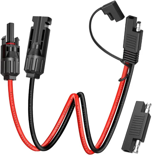ELECTOP Cable de conector de panel solar, conector SAE de 10 AWG a conectores solares macho y hembra, cable de extensión fotovoltaica para panel
