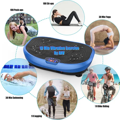 Vista 2 de AXV Vibration Plate Exercise Machine Whole Body Workout Power Vibrate Fitness Platform Vibrating Machine Exercise Board for Weight Loss Shaping
