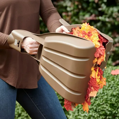 Vista 7 de AMES Juego de rastrillo de mano de palas de hojas con bolsa de basura plegable para jardín para recoger hojas, mantillo y escombros