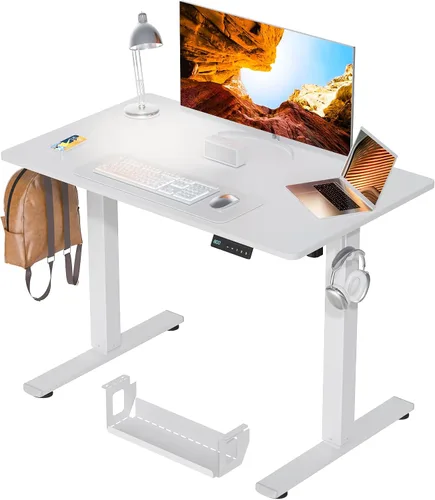 Vista 9 de Kingant Escritorio de Pie de Altura Ajustable Pequeño Eléctrico [35 x 20 Pulgadas] - Escritorio Ergonómico para Sentarse y Levantarse, Escritorios