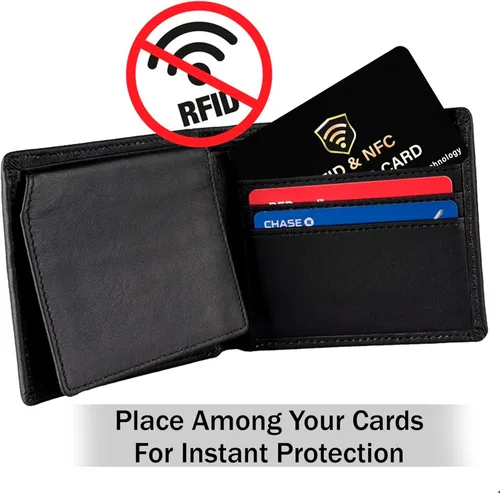 Vista 8 de SaiTech IT Paquete de 2 tarjetas de bloqueo RFID, una tarjeta protege todo el monedero, NFC sin contacto, protector de tarjeta de crédito bancario