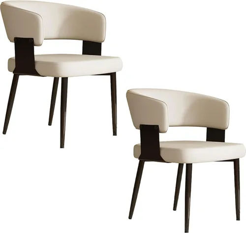 Vista 8 de Kitchen Chairs Set of 4, with Carbon Steel Legs and Pu Leather Cushion, Modern Dining Chairs Home, Kitchen, Office, Meetings(Black,1pcs)