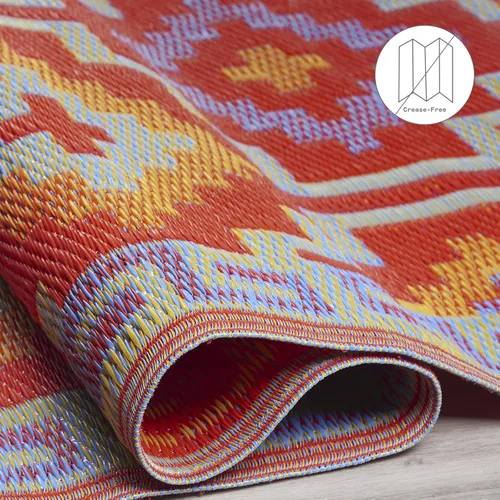 Vista 5 de Fab Habitat - Alfombra de exteriores, impermeable, resistente a la decoloración, sin arrugas, plástico reciclado de primera calidad, estilo kilim