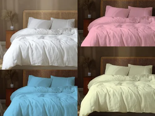 Vista 2 de Juego de funda de edredón de 3 piezas con 2 fundas de almohada, 100% algodón, extra larga, para cama de tamaño individual/individual XL (68 x 90)