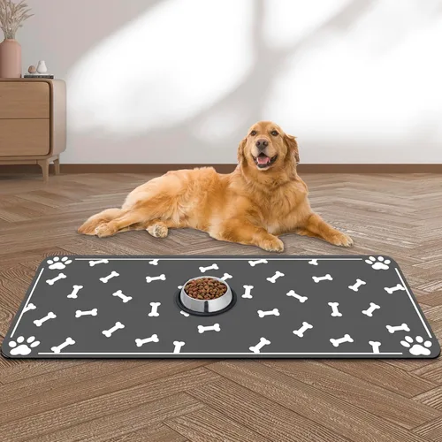 Vista 10 de Tapete Grande para Alimentación de Mascotas, 15.7" x 39.3" Bohemio Absorbente de Secado Rápido Tapete para Perros para Tazón de Comida y Agua