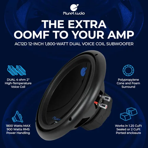 Vista 2 de Planet Audio Subwoofers AC12D de 12 pulgadas 3600 W (par)