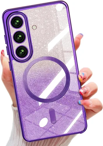 Vista 54 de Misscase Funda magnética compatible con iPhone 14 con purpurina y protector de lente de cámara, protección completa, compatible con MagSafe