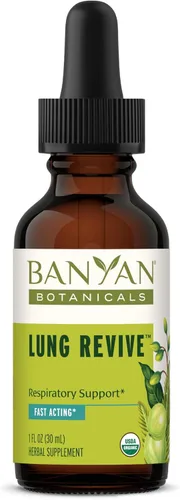 Banyan Botanicals Extracto líquido de Lung Revive - Suplemento orgánico para la salud pulmonar - Soporte respiratorio de acción rápida para el pecho