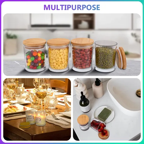 Vista 6 de 20 PCS Tarros para Velas, Tarros para Velas con Tapas, Kit para Hacer Velas, Tarros para Velas al Por Mayor para Velas
