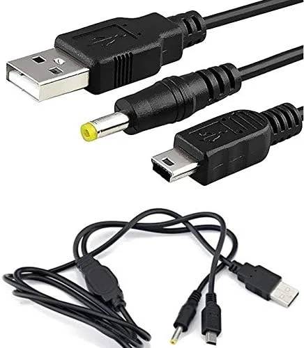 Vista 3 de Skywin Cable de carga PSP de 6 pies 2 en 1 de repuesto compatible con Playstation Portable PSP 1000 2000 3000 y PS3