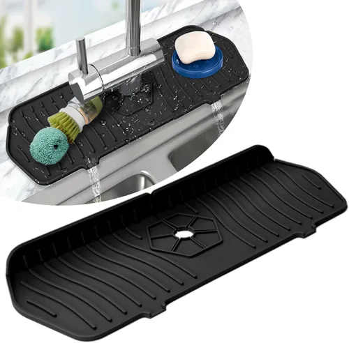 Alfombrilla de silicona para fregadero, protector de goteo para atrapa grifos, protector contra salpicaduras de fregadero, alfombrilla de